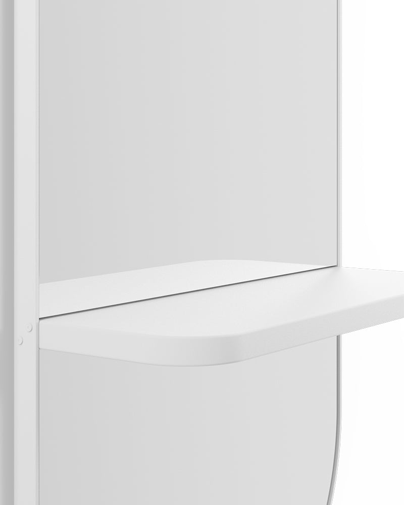 Villa II - White hairdresser mirror - With shelf